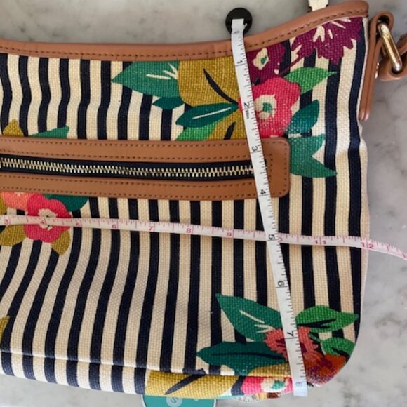 SPARTINA 449 Shelter Cove Linen Leather Shoulder Tote Bag - Picture 14 of 16